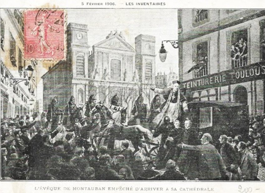 223. No : 00584. 5 FÉVRIER 1906. L'ÉVEQUE DE MONTAUBAN EMPECHÉ D'ARRIVER A SA CATHEDRALE. Date : 20/01/1907.