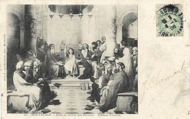 430. MONTAUBAN.- Jésus au milieu des Docteurs - Tableau d'Ingres. Numéro : 00791. Date : 08/08/1906. Destination : Auch (Gers)