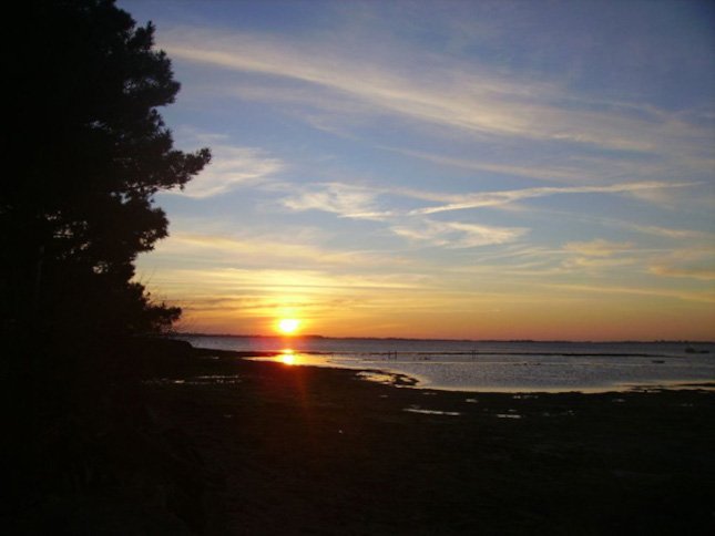 Sam 10.02.2007. Coucher de soleil dans le Morbihan.